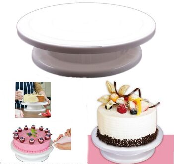 Plastic Taart Draaitafel 360 Roterende Cake Decorating Anti-Slip Ronde Taart Pannen Cake Draaitafel 28Cm
