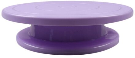 Plastic Taart Plaat Draaitafel Roterende Anti-Slip Draaitafel Diy Cake Keuken Pan Bakken Cake Tool Decorating Stand R p1P3 paars