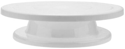 Plastic Taart Plaat Draaitafel Roterende Anti-Slip Draaitafel Diy Cake Keuken Pan Bakken Cake Tool Decorating Stand R p1P3 wit
