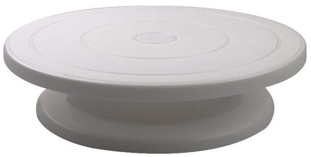 Plastic Taart Plaat Draaitafel Roterende Anti-Slip Ronde Cake Stand Decorating Draaitafel Keuken Diy Pan Bakken Tool Schraper wit