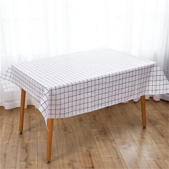 Plastic Tafelkleed Print Kleur Roze Bruiloft Verjaardag Party Tafel Dekken Rechthoek Bureau Doek Veeg Covers Waterdicht Tafelkleed wit / 137x152cm