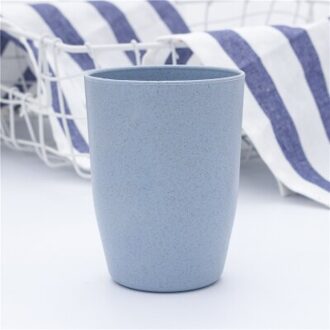 Plastic Tarwe Stro Thee Cup Milieuvriendelijke Plastic Cup Koffie Thee Melk Drink Cup Tandenborstel Cup Voor Badkamer Keuken Cup Blauw