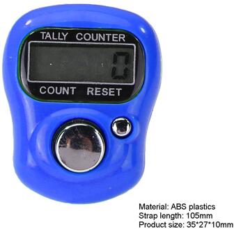 Plastic Teller Stitch Marker Rij Vinger Elektricien Gebruik Nauwkeurige Lcd Elektronische Digitale Telapparaat AG3 Knop Batterij Blauw