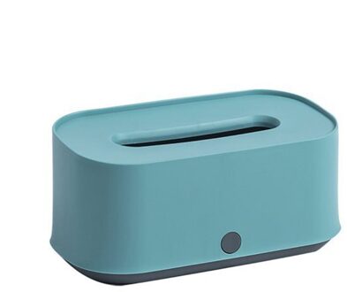 Plastic Tissue Doos Moderne Houten Cover Papier met Eiken Home Auto Servetten Houder Case Thuis Organisator Decoratie Gereedschappen Blauw