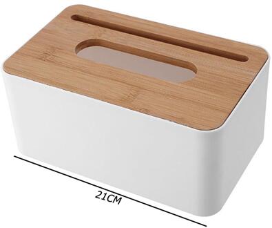 Plastic Tissue Doos Waterdichte Bamboe Houten Cover Houder Keuken Opslag Office Home Auto Organizer Met Telefoon Slot