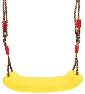 Plastic Tuin Swing Kids Opknoping Seat Speelgoed Met Hoogte Verstelbare Touwen Indoor Outdoor Speelgoed Regenboog Gebogen Boord Swing Stoel Geel