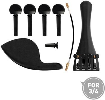 Plastic Viool Staartstuk Set Inclusief Staartstuk + Chinrest + Eindpin + Staart Gut + 4 Stemsleutels Fit Voor 4/4 3/4 1/2 1/4 1/8 Viool 3 4