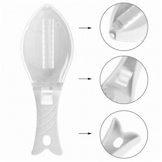 Plastic Vis Schaal Remover Ontkalker Scaler Keuken Dunschiller Handige Gadget Beige