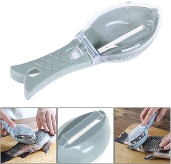Plastic Vis Schaal Remover Ontkalker Scaler Keuken Dunschiller Handige Gadget grijs