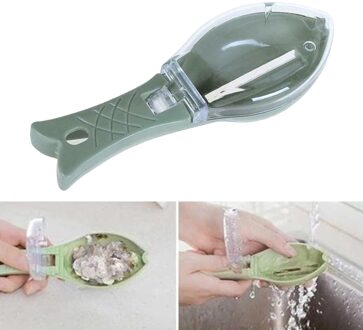 Plastic Vis Schaal Remover Ontkalker Scaler Keuken Dunschiller Handige Gadget groen