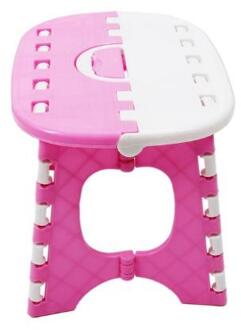 Plastic Vouwen 6 Type Thicken Stap Draagbare Kind Krukken (Lichtblauw) 24.5*19*17.5Cm roze