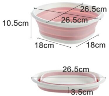 Plastic Vouwen Bassins Draagbare Wastafels Vouwen Wastobbe Badkamer Keuken Accessoriestravel Folding Wastafel Twee Modellen roze trumpet