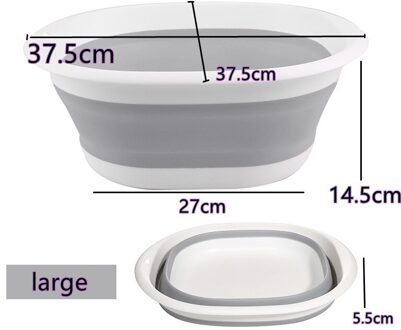 Plastic Vouwen Bassins Draagbare Wastafels Vouwen Wastobbe Badkamer Keuken Meubi Reizen Folding Wastafel Drie Model grijs groot