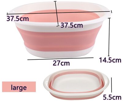 Plastic Vouwen Bassins Draagbare Wastafels Vouwen Wastobbe Badkamer Keuken Meubi Reizen Folding Wastafel Drie Model roze groot