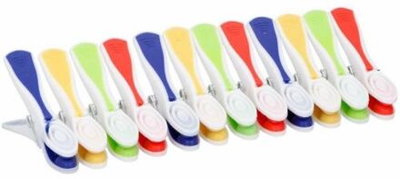 Plastic wasknijpers 12x stuks - Knijpers Multikleur
