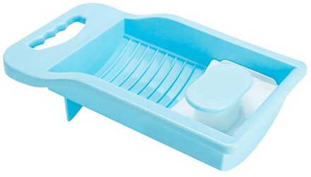 Plastic Wastobbe Met Wasbord Dikke Wasserij Wastafel Baby Ondergoed Plastic Wasserette Wastafel Wassen Boord Voor Kinderen Wasbord Blauw