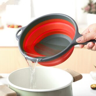 Plastic Water Scoops Huishoudelijke Water Scoop Opvouwbare Lange Handvat Multi-Lepel Water Blaas Keuken Gadgets Rood