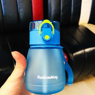 Plastic Waterfles 320Ml Mijn Fles Fles Bpa Gratis Lekvrije Waterkoker Met Touw Draagbare School Fles Water Voor kids Drinkware Blauw