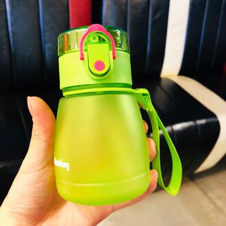 Plastic Waterfles 320Ml Mijn Fles Fles Bpa Gratis Lekvrije Waterkoker Met Touw Draagbare School Fles Water Voor kids Drinkware groen
