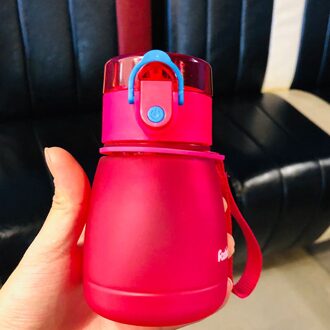 Plastic Waterfles 320Ml Mijn Fles Fles Bpa Gratis Lekvrije Waterkoker Met Touw Draagbare School Fles Water Voor kids Drinkware Roze