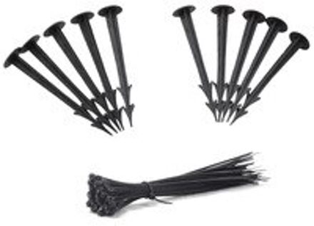 Plastic Yard Tuin Stakes Met Bandage Multifunctionele Boerderij Anti-Vogel Plant Beschermd Tool Voor Plant Ondersteuning Holding Down Tenten