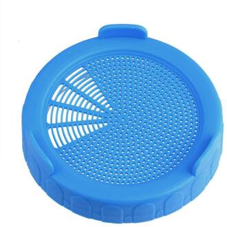 Plastic Zaad Kiemen Deksel Mesh Screen Theepot Filter Sprouter Verstelbare Sproutinglid Voor Mason Jar Tuin Zaad Kiemen blauw