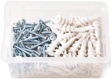 Plastic Zelfborende Gipsplaten Ankers Met Schroeven Kit, 65 Set Holle Muurankers Set