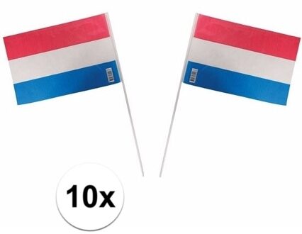 Plastic zwaaivlaggetjes Holland 10 stuks