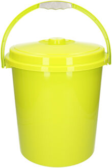 Plasticforte afsluitbare afvalemmer met deksel - groen - 21 liter - kunststof - luier emmer - Emmers