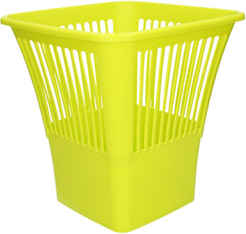 Plasticforte Afvalbak/vuilnisbak/kantoor prullenbak - plastic - groen - 30 cm - Prullenmanden