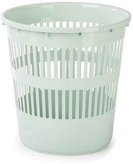 Plasticforte Afvalbak/vuilnisbak/kantoor prullenbak - plastic - mintgroen - 28 cm - Prullenmanden