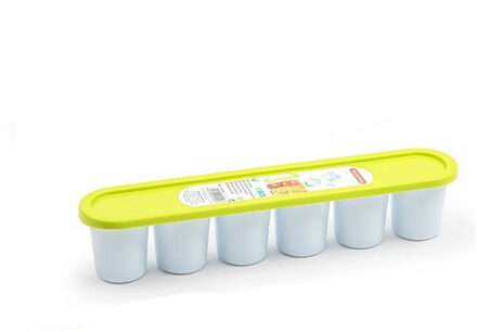 PlasticForte Grote ijsblokjes/ijsklontjes vormen - met deksel - groen - 30 x 6 x 6 cm - IJsblokjesvormen