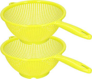 Plasticforte Keuken vergiet/zeef - 2x - kunststof - Dia 24 cm x Hoogte 11 cm - groen - Vergieten