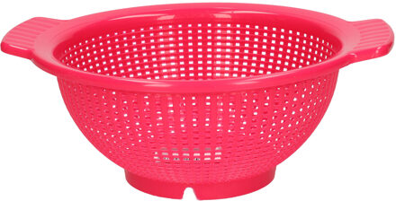 Plasticforte Keuken vergiet/zeef - kunststof - Dia 23 cm x Hoogte 10 cm - fuchsia roze - Vergieten