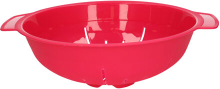 Plasticforte Keuken vergiet/zeef - kunststof - Dia 25 cm x Hoogte 8 cm - fuchsia roze - Vergieten