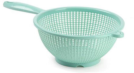 Plasticforte Keuken vergiet/zeef - kunststof -i¿½ Dia 24 cm x Hoogte 11 cm - mintgroen - Vergieten