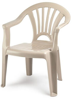 Plasticforte Kinderstoel van kunststof - beige - 35 x 28 x 50 cm - tuin/camping/slaapkamer - Kinderstoelen