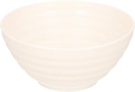 Plasticforte Kommetjes/schaaltjes - dessert/ontbijt - kunststof - D14 x 6.5 cm - Ivoor wit - Kommetjes