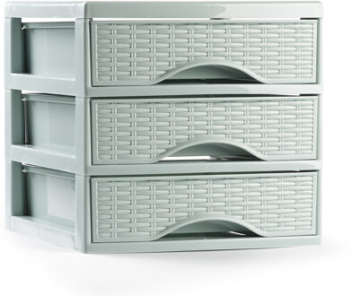 Plasticforte Ladeblokje/bureau organizer met 3x lades - mintgroen - L18 x B23 x H17 cm - Ladeblok