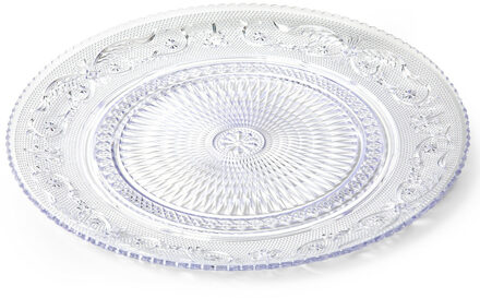 Plasticforte Onbreekbare Ontbijt/gebakbordjes - kunststof - kristal stijl - transparant - 18 cm - Campingborden