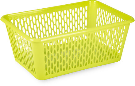 Plasticforte opbergmand/kastmandje - 6,5 liter - groen - kunststof - 20 x 30 x 11 cm - Opbergmanden