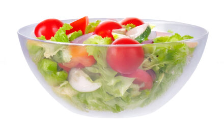 Plasticforte Serveerschaal/saladeschaal - D26.5 x H12 cm - kunststof - transparant - Serveerschalen