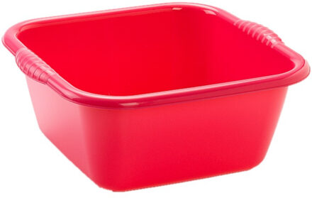 Plasticforte teiltje/afwasbak - plastic - 20L - 46x42x20cm - Rood - Afwasbak
