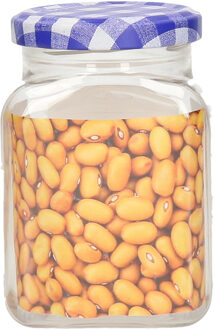 Plasticforte Weckpot/inmaakpot Classic - 500ml - kunststof - draaideksel blauw - D7 x H13 cm - Weckpotten