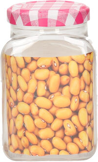 Plasticforte Weckpot/inmaakpot Classic - 500ml - kunststof - draaideksel rood - D7 x H13 cm - Weckpotten