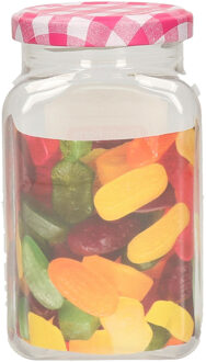 Plasticforte Weckpot/inmaakpot Classic - 500ml - kunststof - draaideksel roze - D7 x H13 cm - Weckpotten