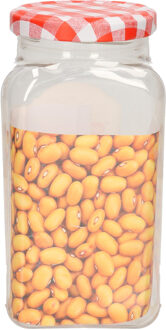 Plasticforte Weckpot/inmaakpot Classic - 600ml - kunststof - draaideksel rood - D7 x H15 cm - Weckpotten