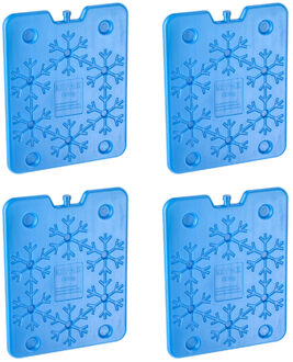 Plat groot koelelement - 6x - blauw - kunststof - 800 ml - 25 x 32 cm