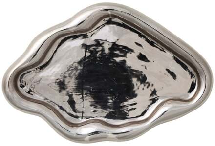 Plateau smoked - zilverkleurig - 2.8x28.5x19.5 cm