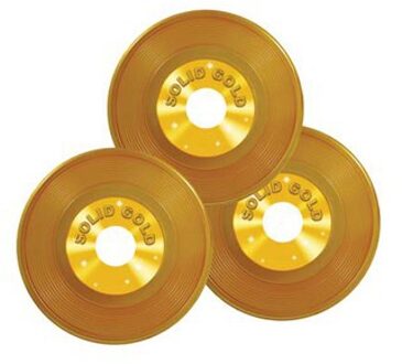 Platen decoratie goud 3 stuks